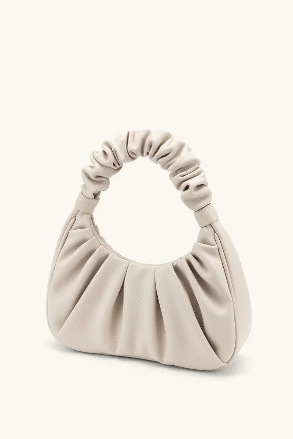 Full Ruched Scrunchie Handle Soft Minimalist Shoulder Wallet Bag