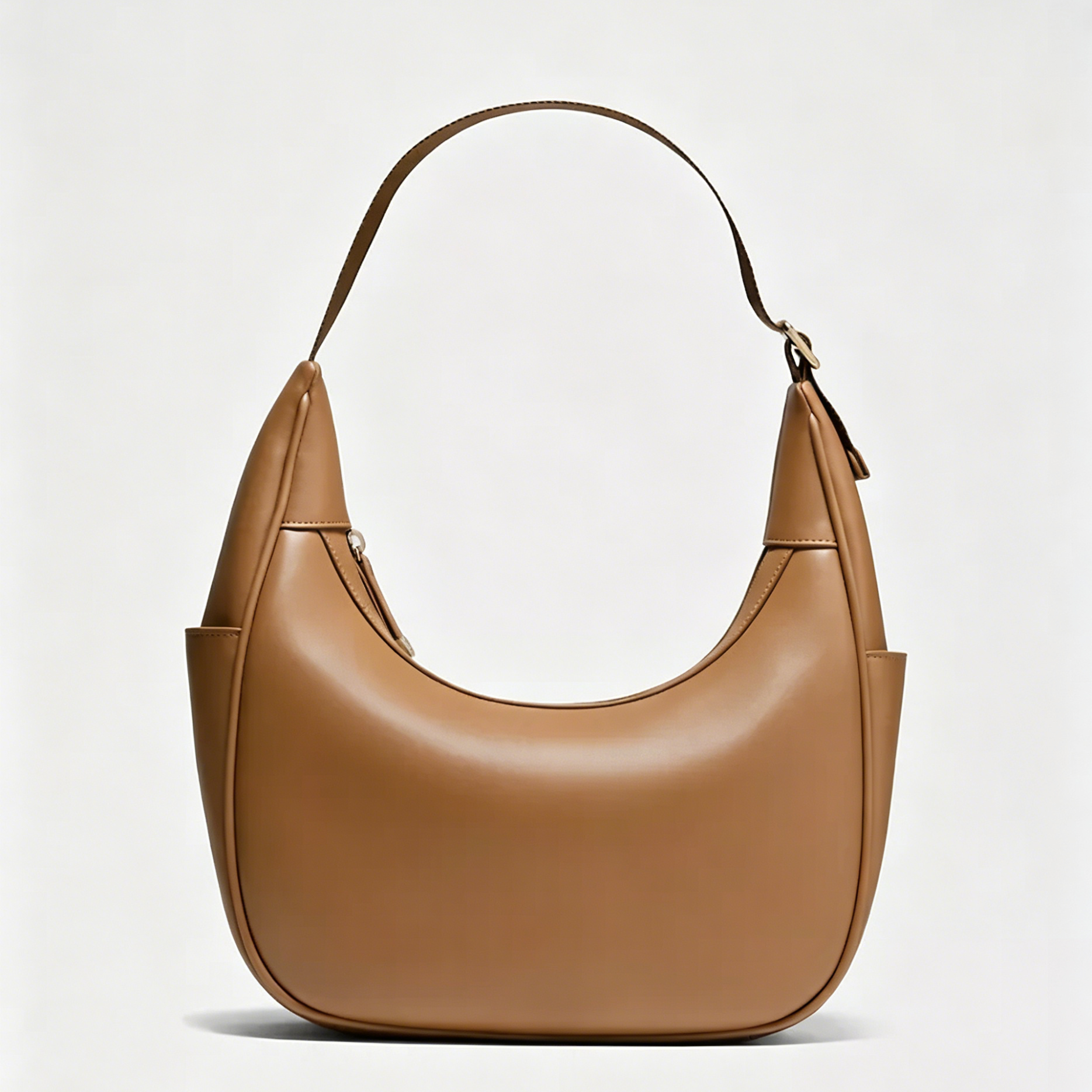 Knotted Handle Dual Strap Convertible Slouchy Hobo Shoulder Bag
