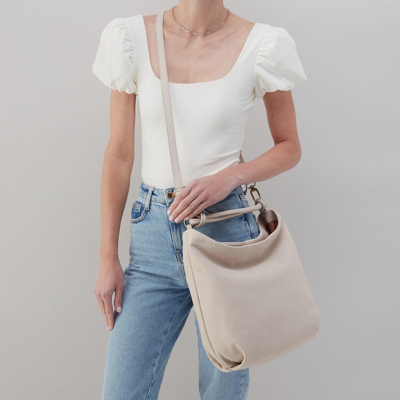 Knotted Handle Dual Strap Convertible Slouchy Hobo Shoulder Bag