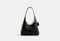 Two-Tone Shearling Trim Magnetic Snap Hobo Shoulder Bag