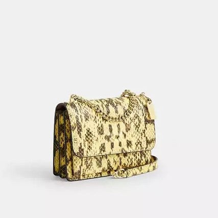 Snake Embossed Convertible Chain Flap Wallet Crossbody Bag