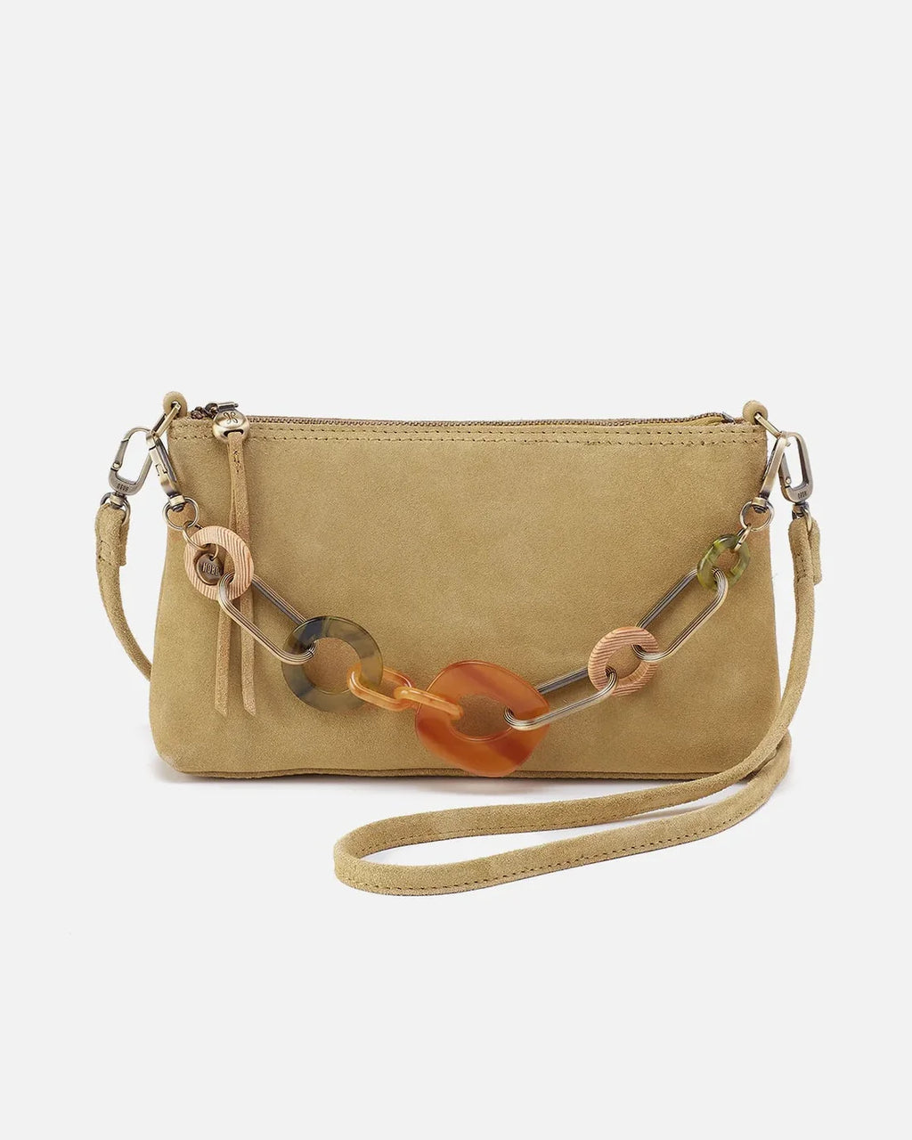 3-in-1 Resin Chain Convertible Zip Crossbody Shoulder Wristlet Bag