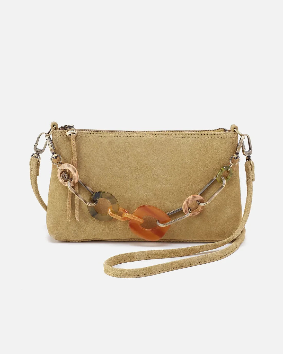 3-in-1 Resin Chain Convertible Zip Crossbody Shoulder Wristlet Bag