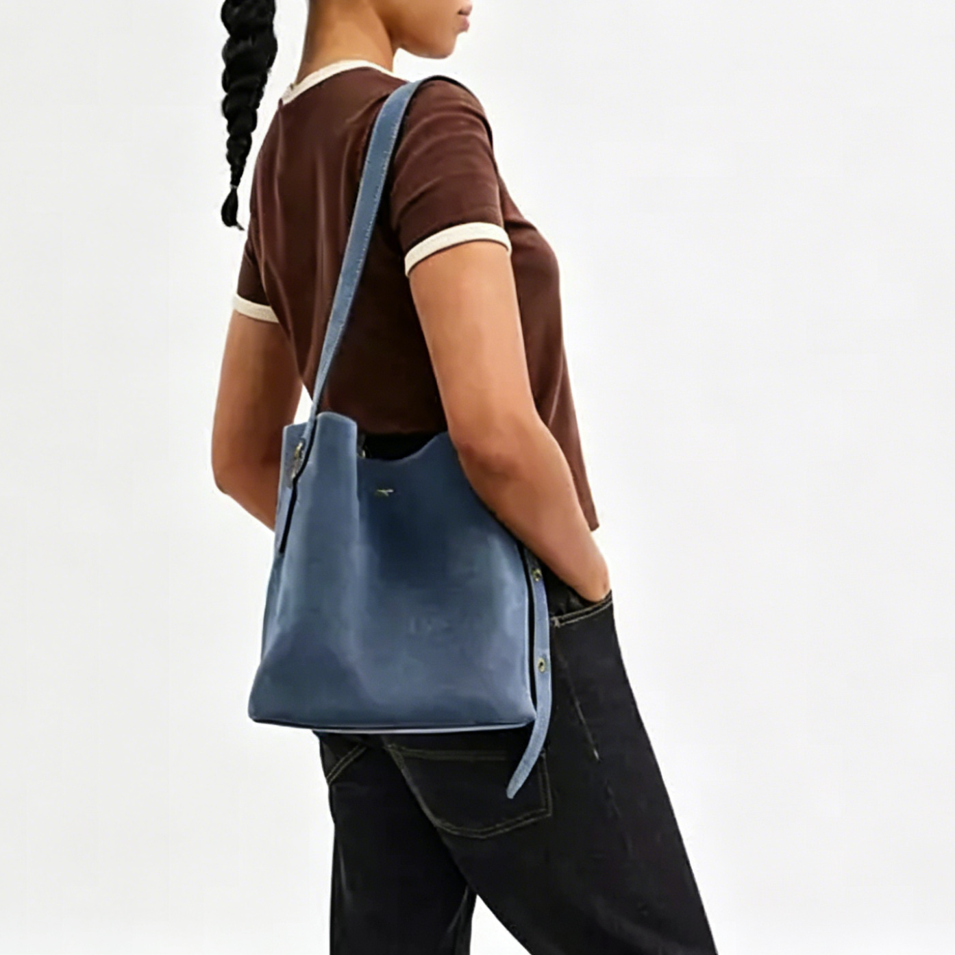 Adjustable Strap Large Capacity Bucket Shoulder Tote Bag